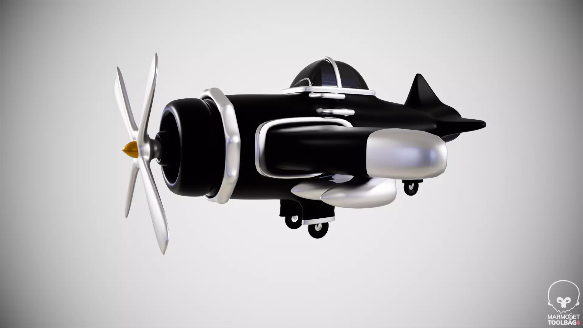 Toon Plane 3D model_0