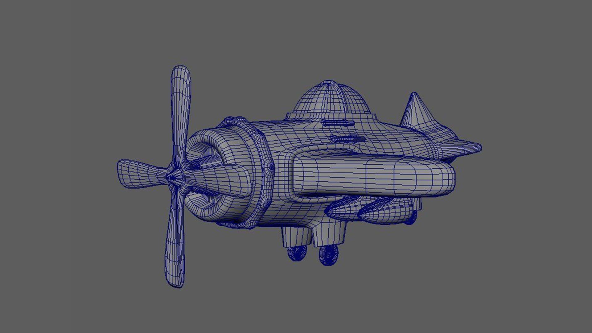 Toon Plane 3D model_6