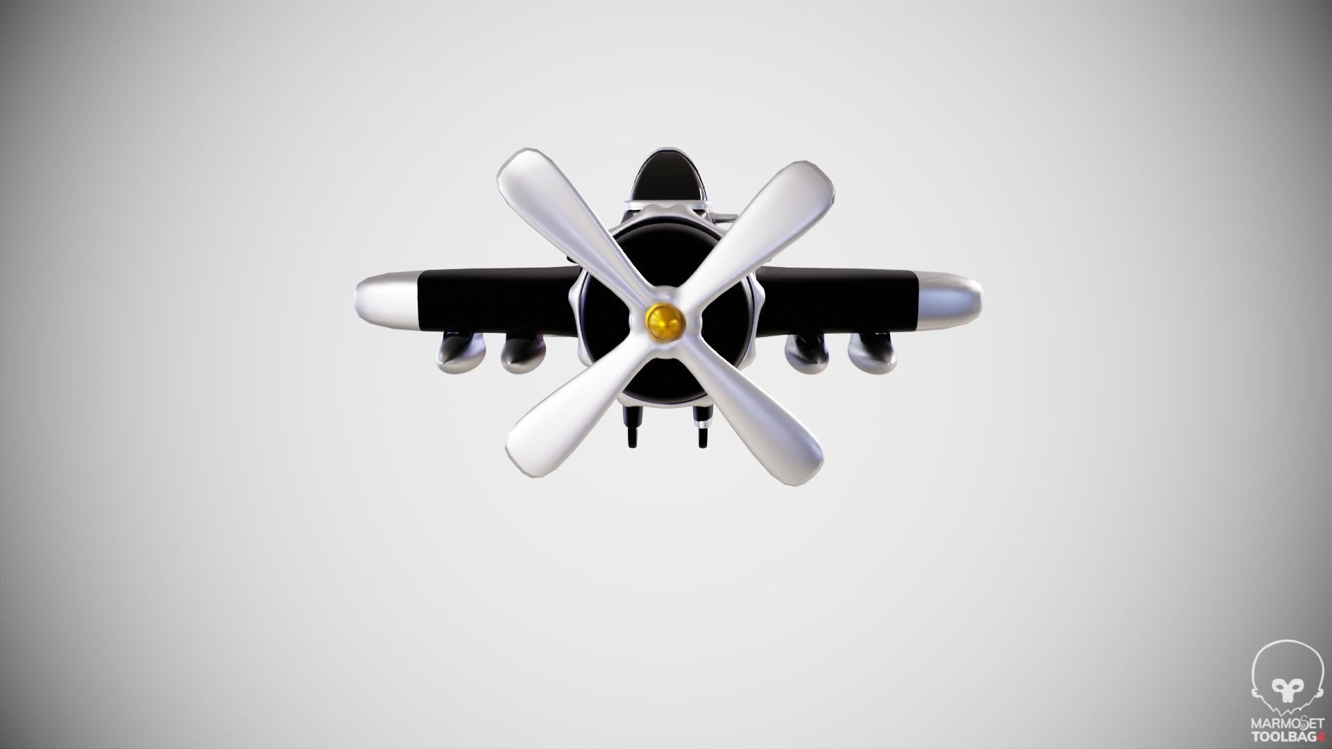 Toon Plane 3D model_3