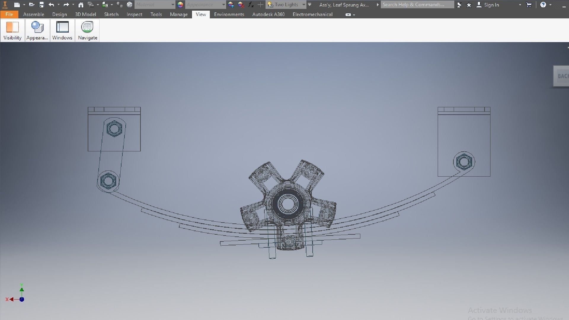 Car Leaf Sprung Axle  3D model_3