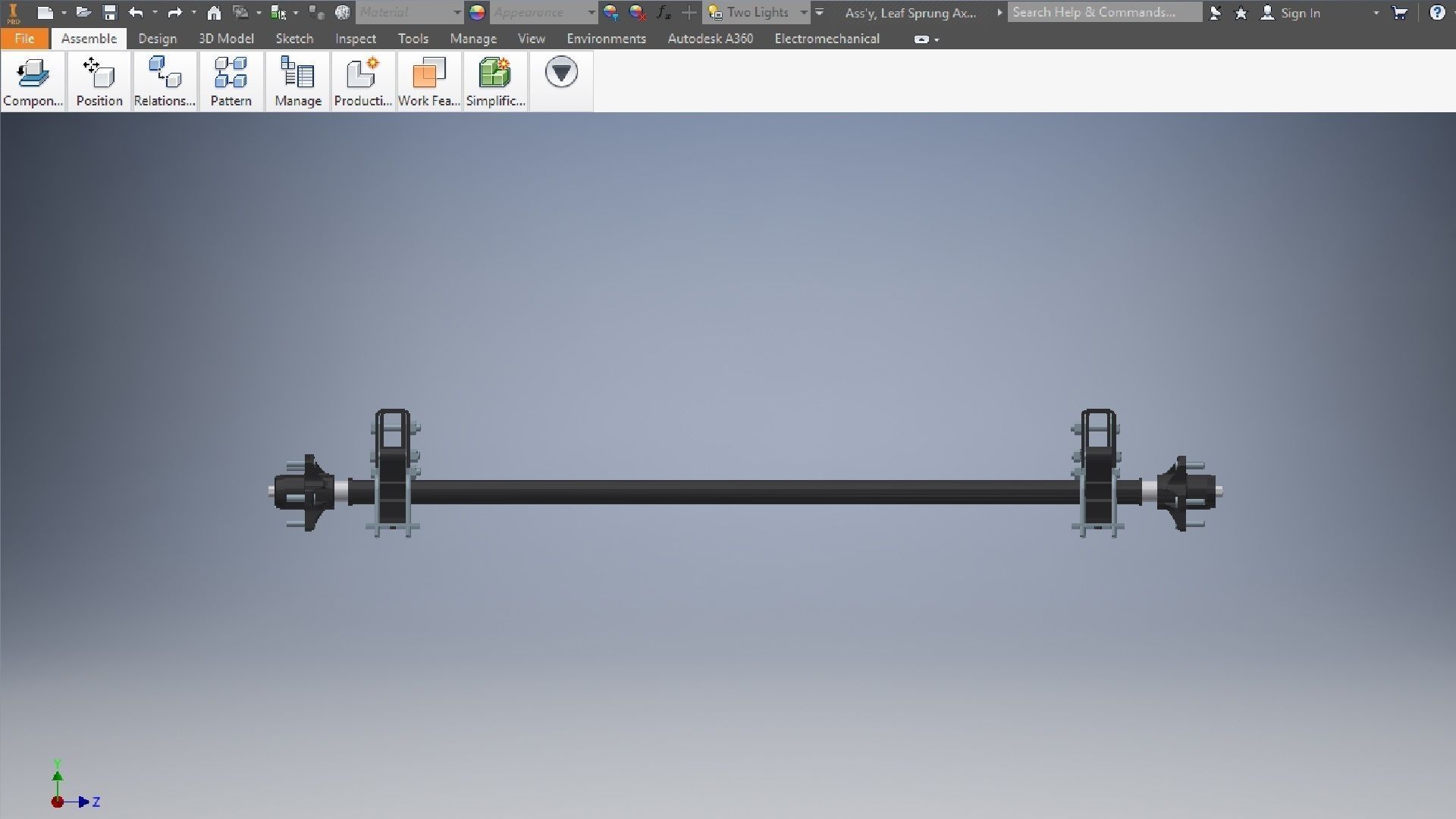 Car Leaf Sprung Axle  3D model_6