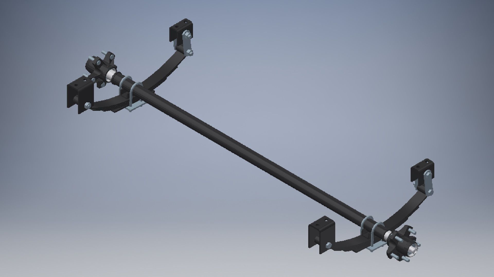 Car Leaf Sprung Axle  3D model_2