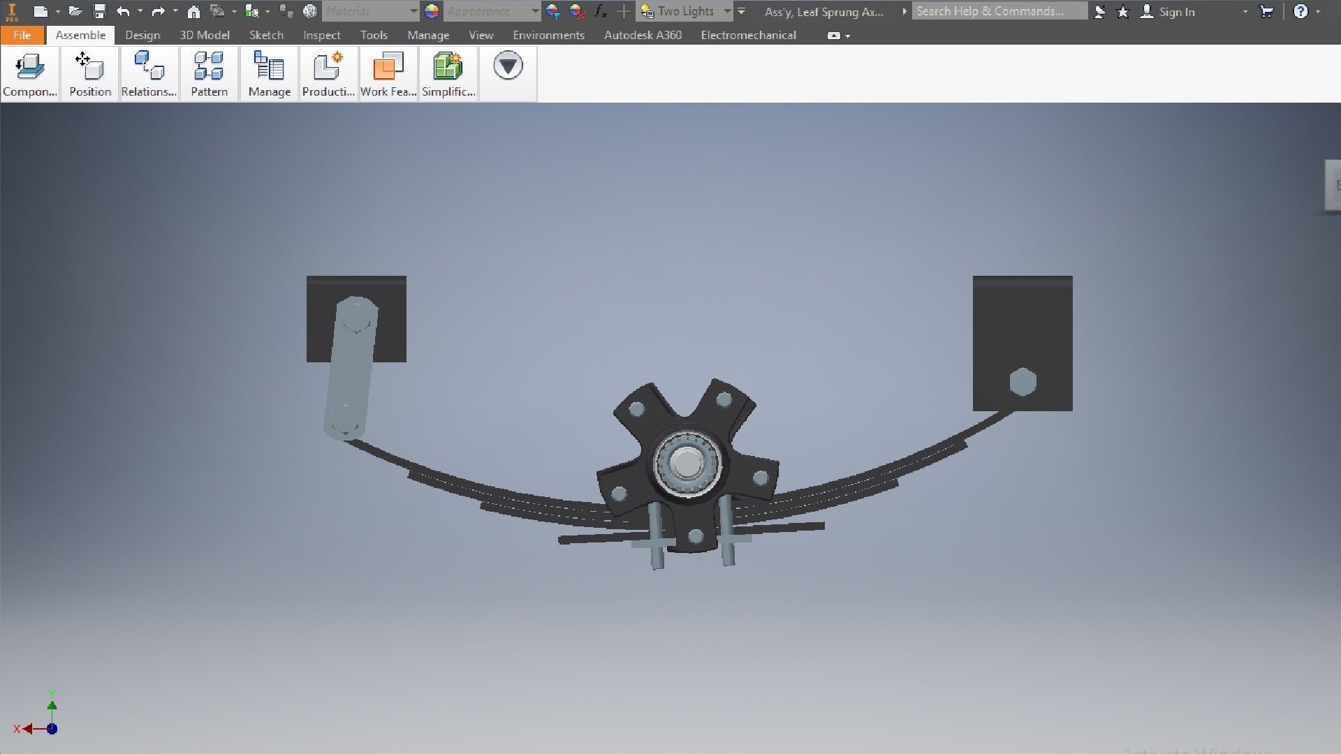 Car Leaf Sprung Axle  3D model_8