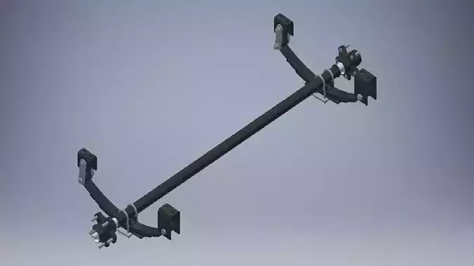 Car Leaf Sprung Axle  3D model