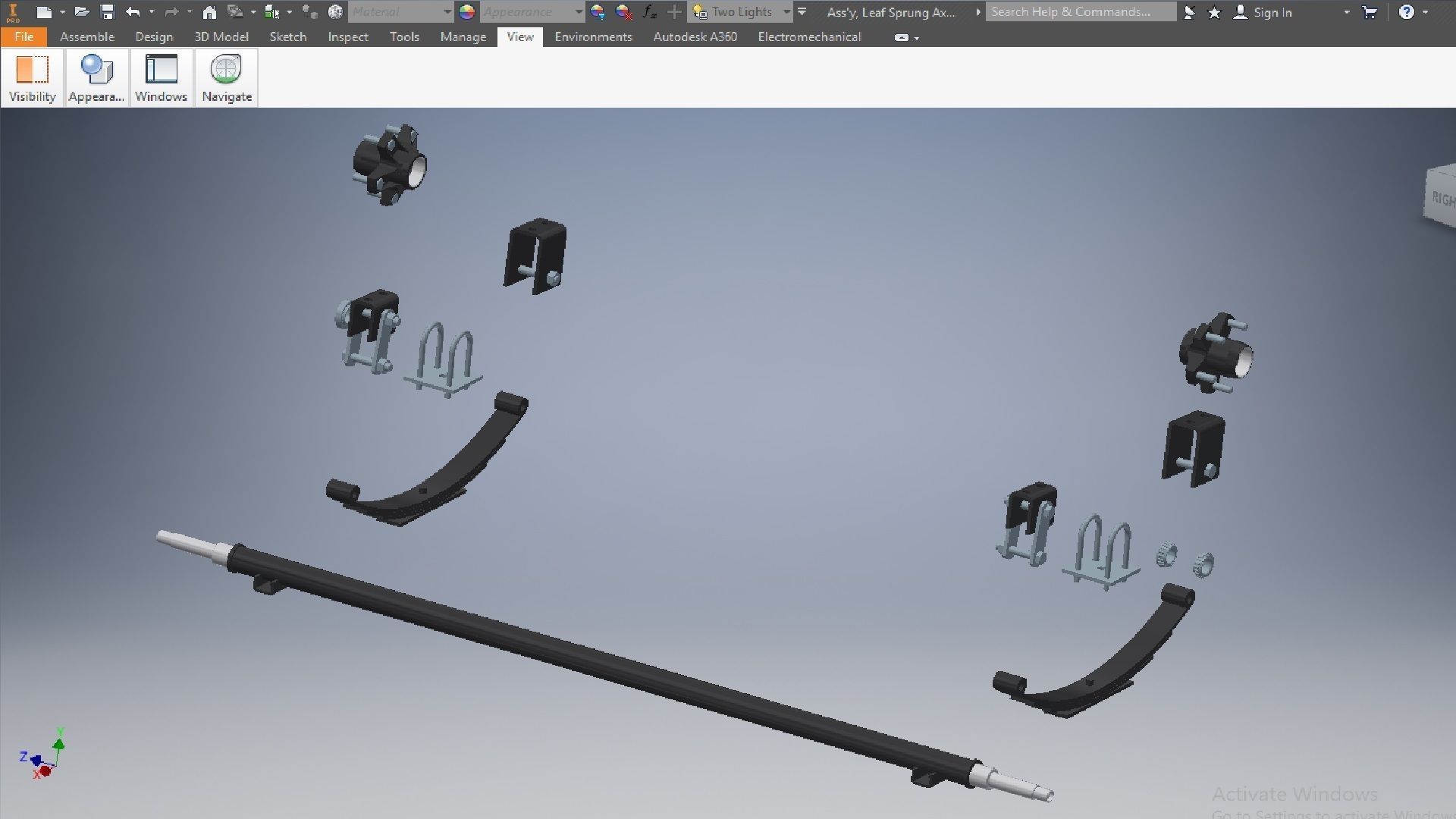 Car Leaf Sprung Axle  3D model_4