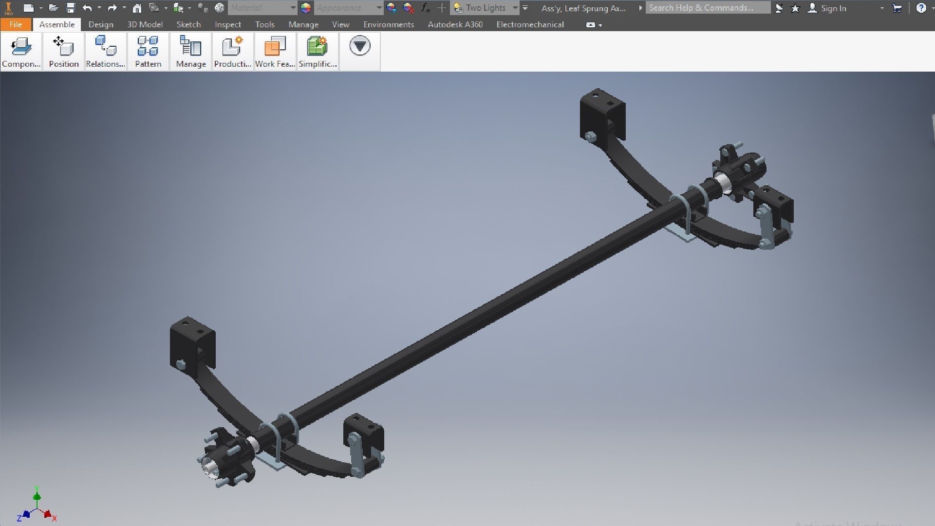 Car Leaf Sprung Axle  3D model_9