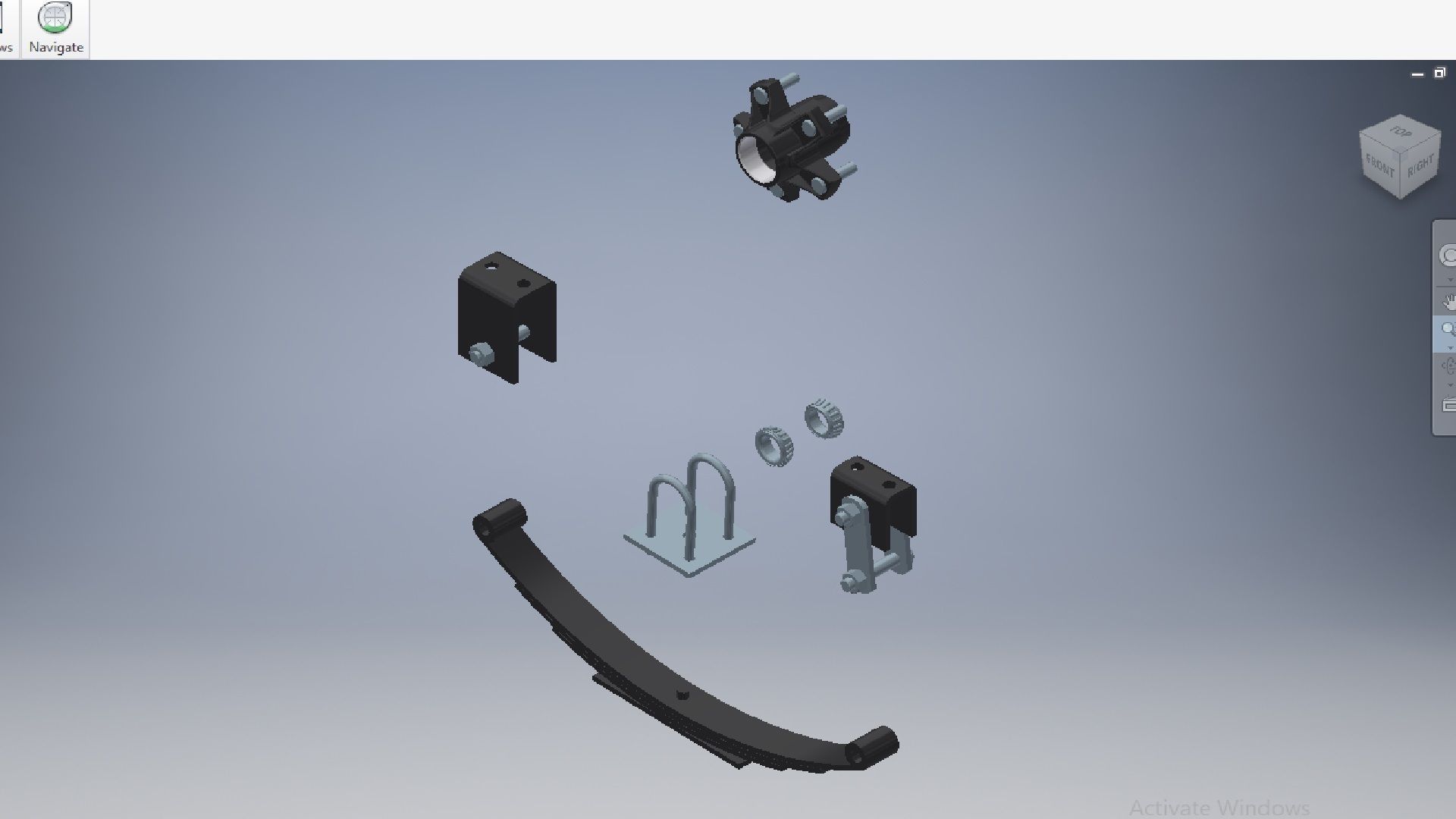 Car Leaf Sprung Axle  3D model_5