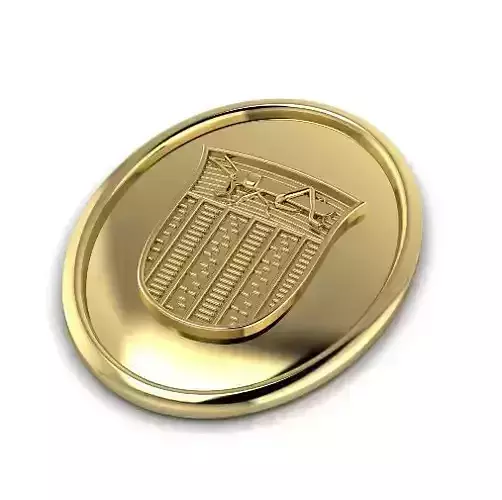 Detail Model 2989 gold coin with coat of arms