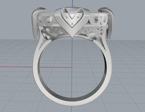 Ring with hearts Model 2981 3D print model_3