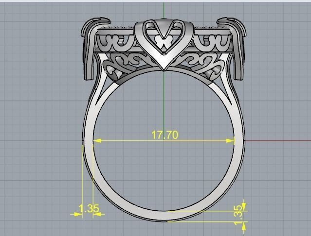 Ring with hearts Model 2981 3D print model_6