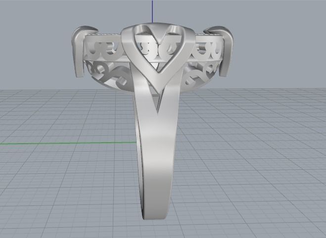 Ring with hearts Model 2981 3D print model_4