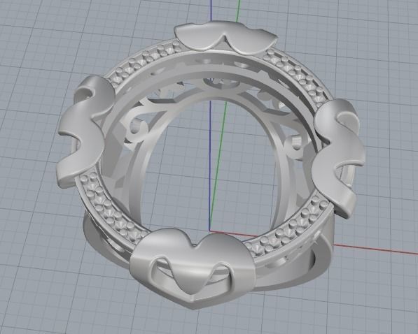 Ring with hearts Model 2981 3D print model_2