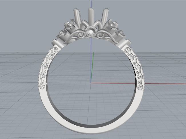 Ring with patterns Model 2980 3D print model_3