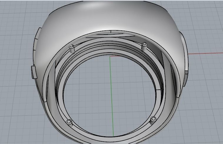 Mens Ring with the letters G X Model 2977 3D print model_8