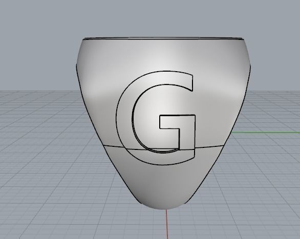 Mens Ring with the letters G X Model 2977 3D print model_6