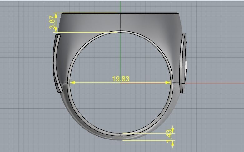 Mens Ring with the letters G X Model 2977 3D print model_2