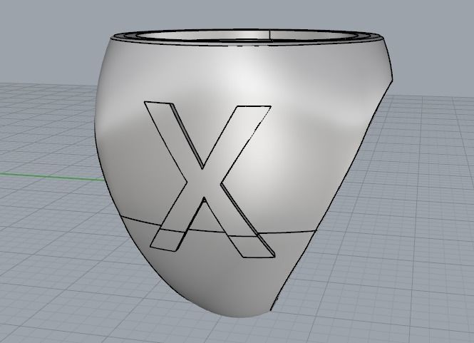 Mens Ring with the letters G X Model 2977 3D print model_7