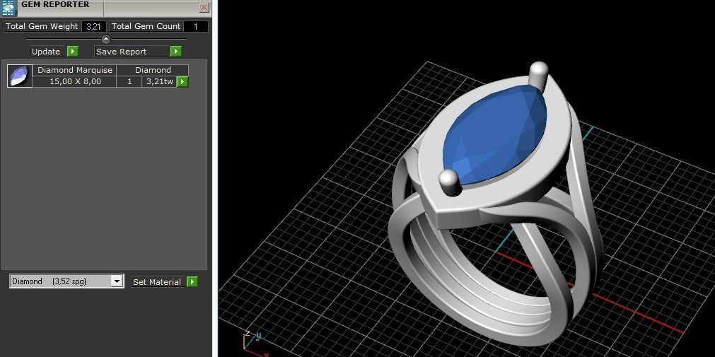 Marquise Ring Model 2974 3D print model_10
