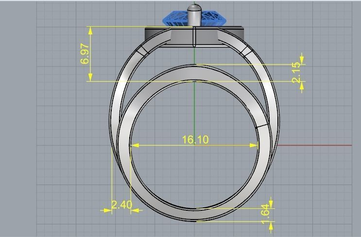 Marquise Ring Model 2974 3D print model_6