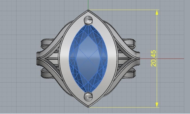 Marquise Ring Model 2974 3D print model_7