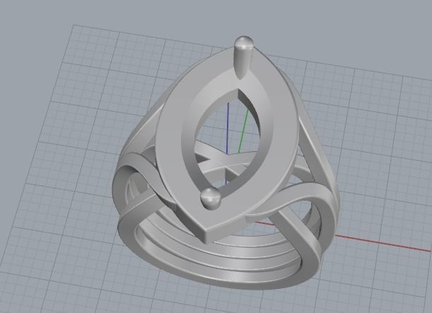 Marquise Ring Model 2974 3D print model_2