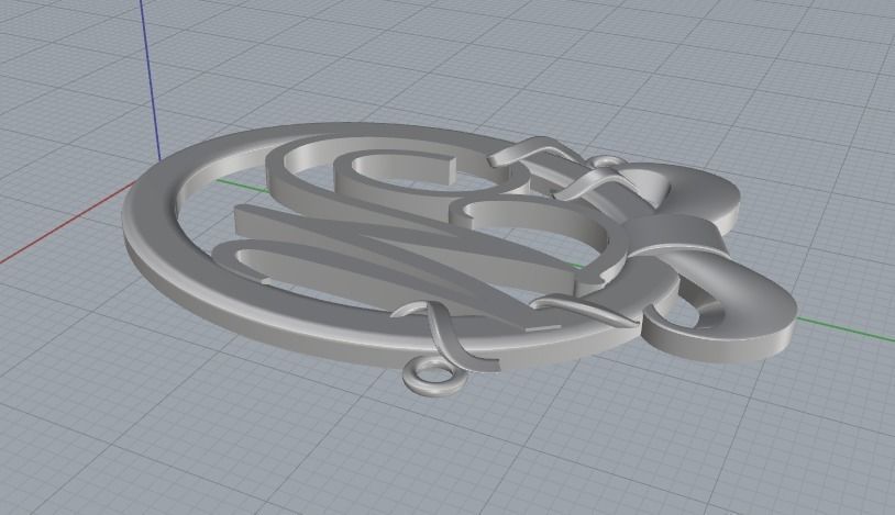 Pendant letter M with a bow Model 2973 3D print model_3