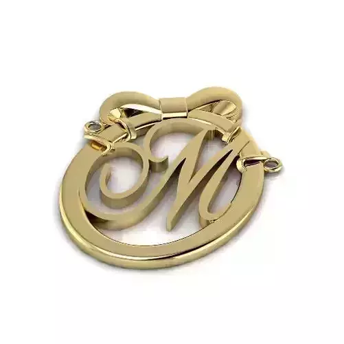 Pendant letter M with a bow Model 2973