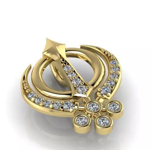 Pendant symbol of Khanda Model 2958 3D print model_0