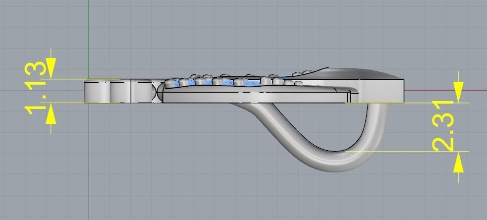 Pendant symbol of Khanda Model 2958 3D print model_7