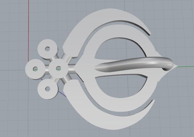 Pendant symbol of Khanda Model 2958 3D print model_4