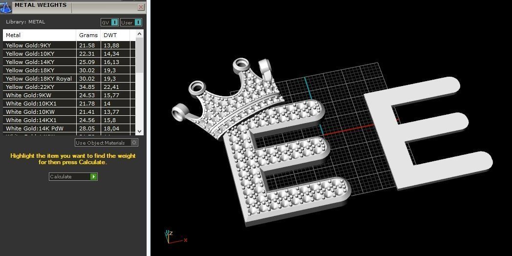 Letter E with crown Model 2955 3D print model_8