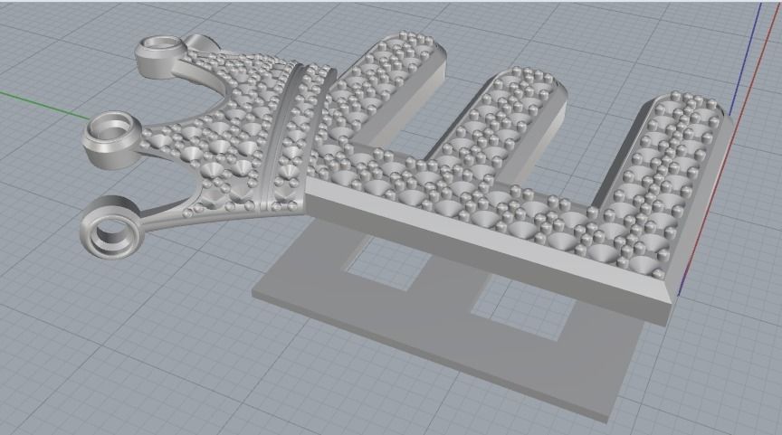 Letter E with crown Model 2955 3D print model_5