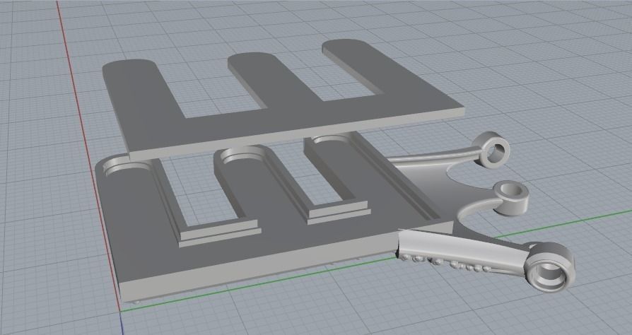 Letter E with crown Model 2955 3D print model_4