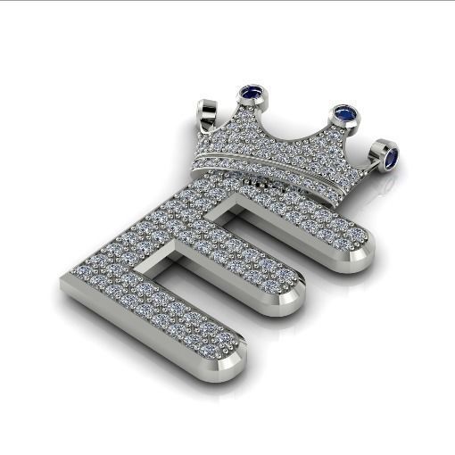 Letter E with crown Model 2955 3D print model_1