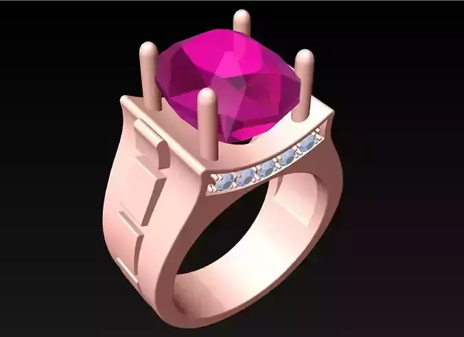 Oval stone ring - Mens Rings - N4210