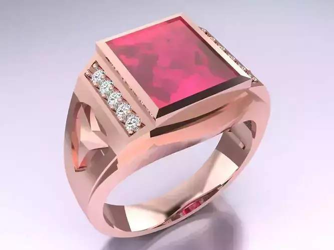 Rectangular Stone Rings - Mens Rings - N4226