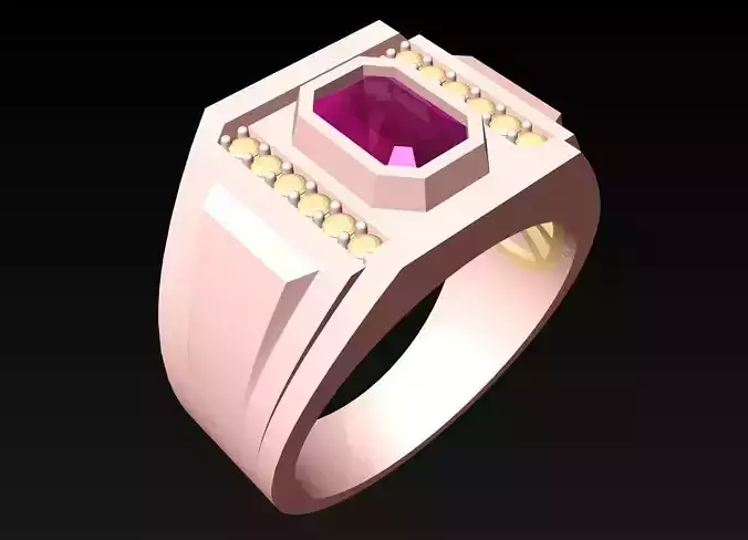 Rectangular Stone Rings - Mens Rings - N4228