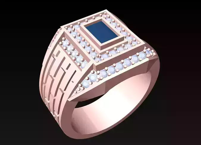 Rectangular Stone Rings - Mens Rings - N4220