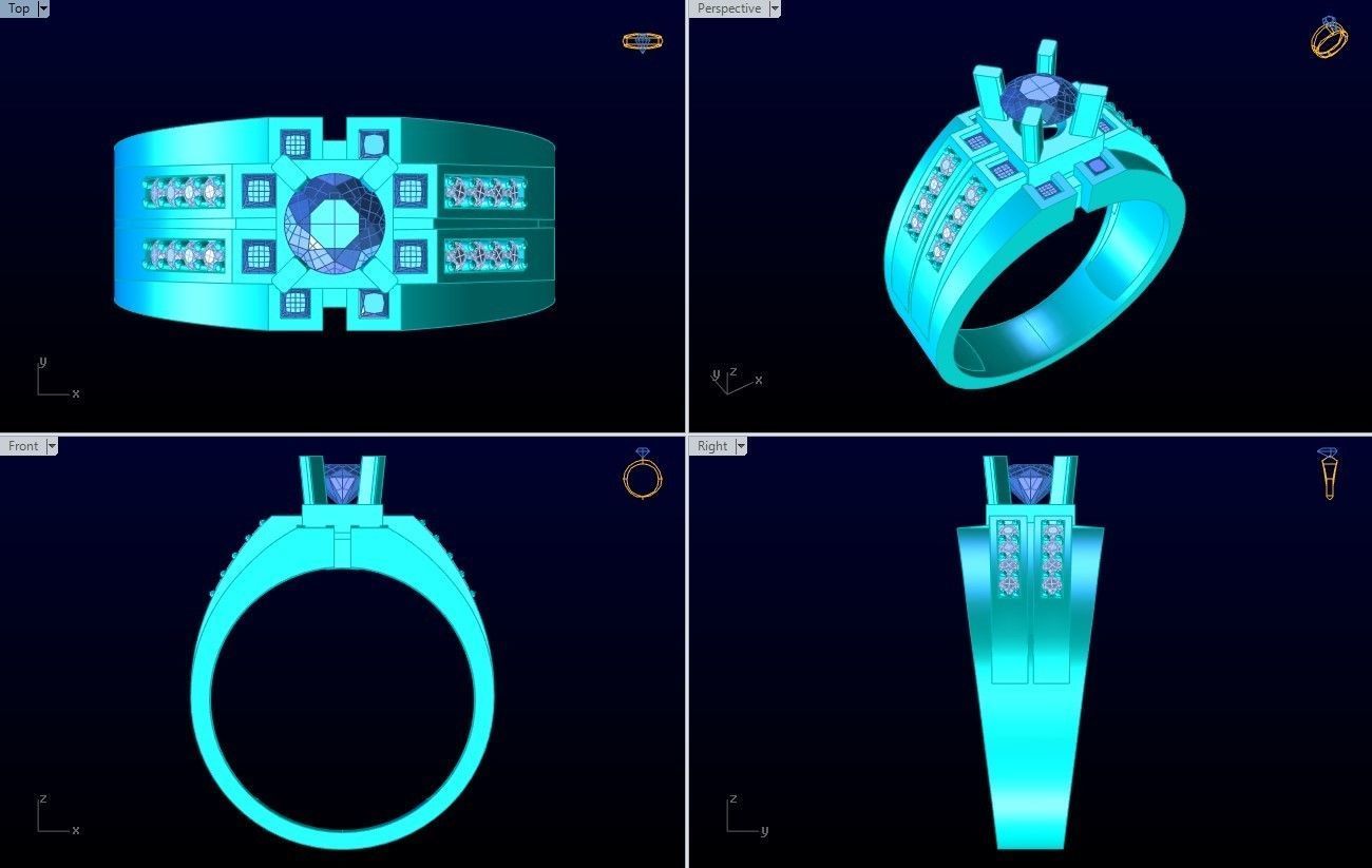Diamond Rings - N4233 3D print model_10