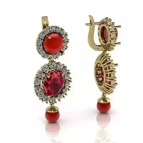 Earrings with pearl stone Model 2942