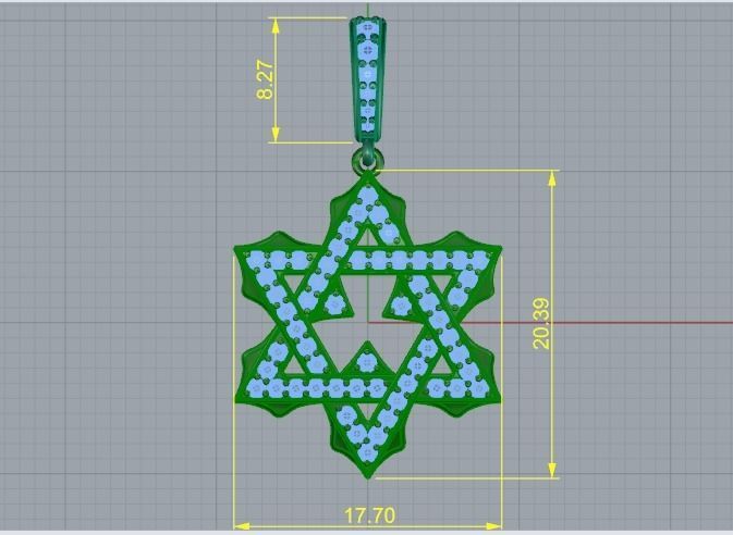 Star of David pendant Model 2940 3D print model_6