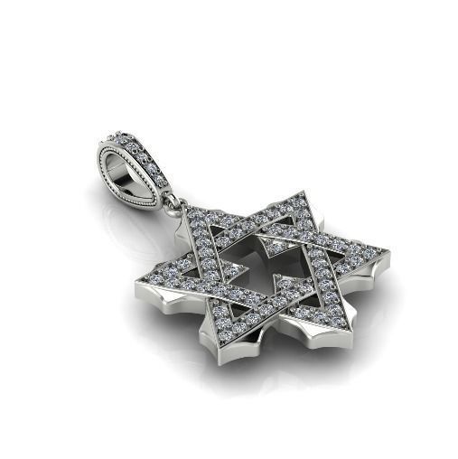 Star of David pendant Model 2940 3D print model_1