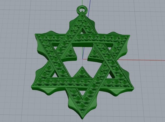 Star of David pendant Model 2940 3D print model_3