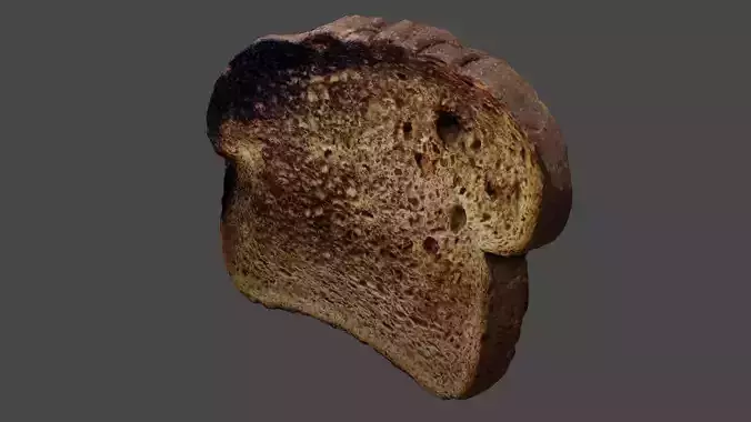 Realistic 3D Scanned low-poly Toast Asset
