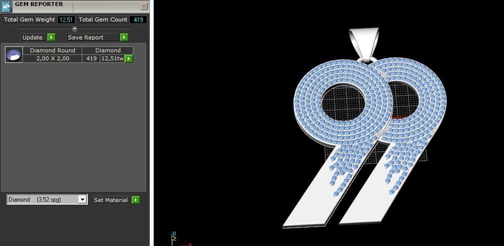 Pendant 99 Model 3017 3D print model_9