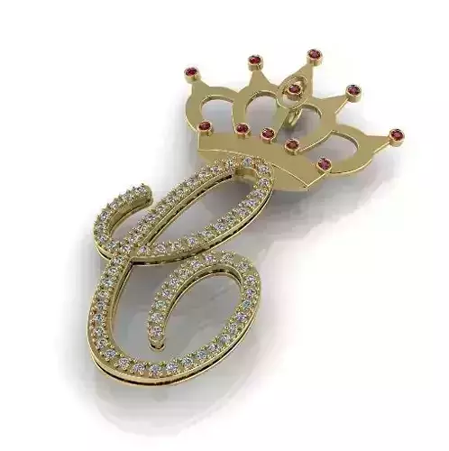 Pendant letter C with a crown Model 3015