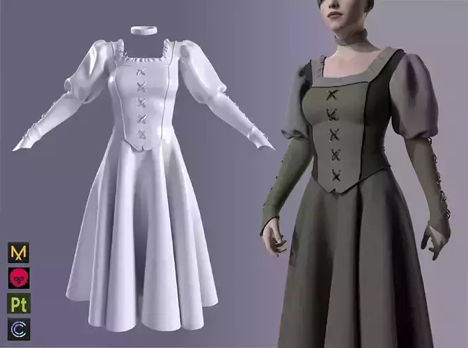 woman outfit dress medieval clothes