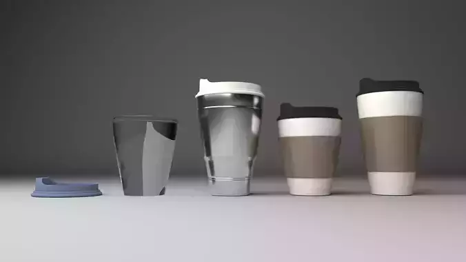 Paper Coffee Cup Low-poly 3D model Low-poly 3D model