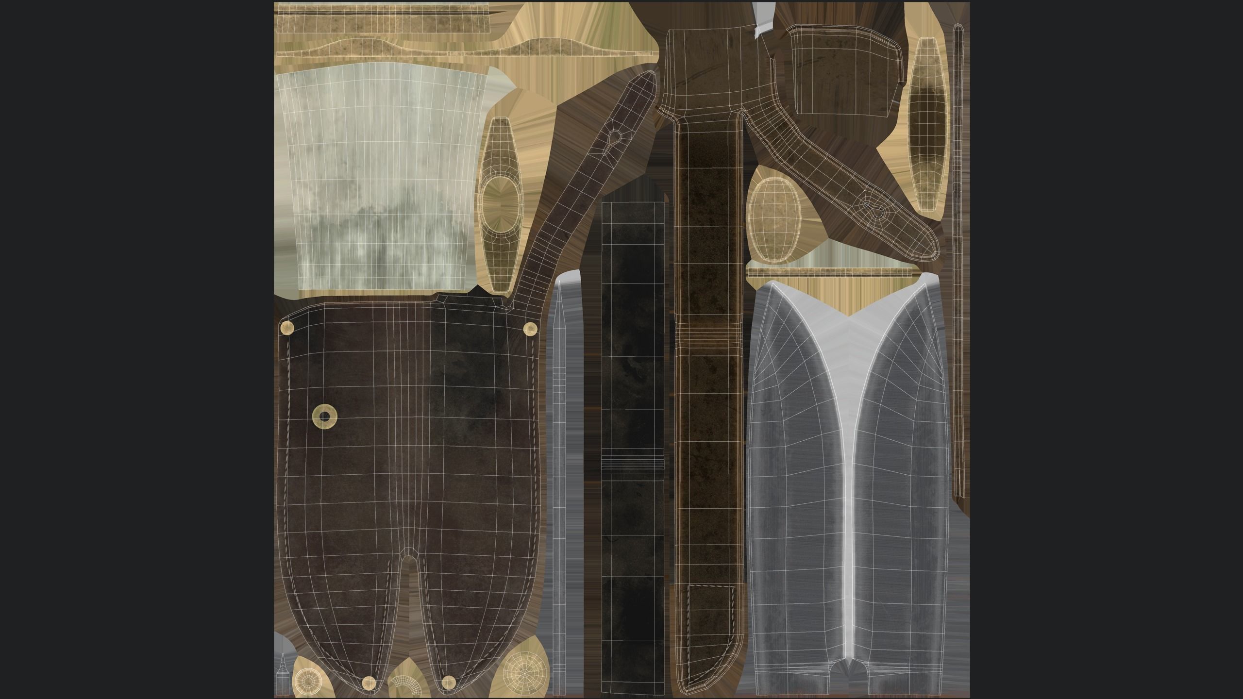 Knife with Sheath Low-poly 3D model_10