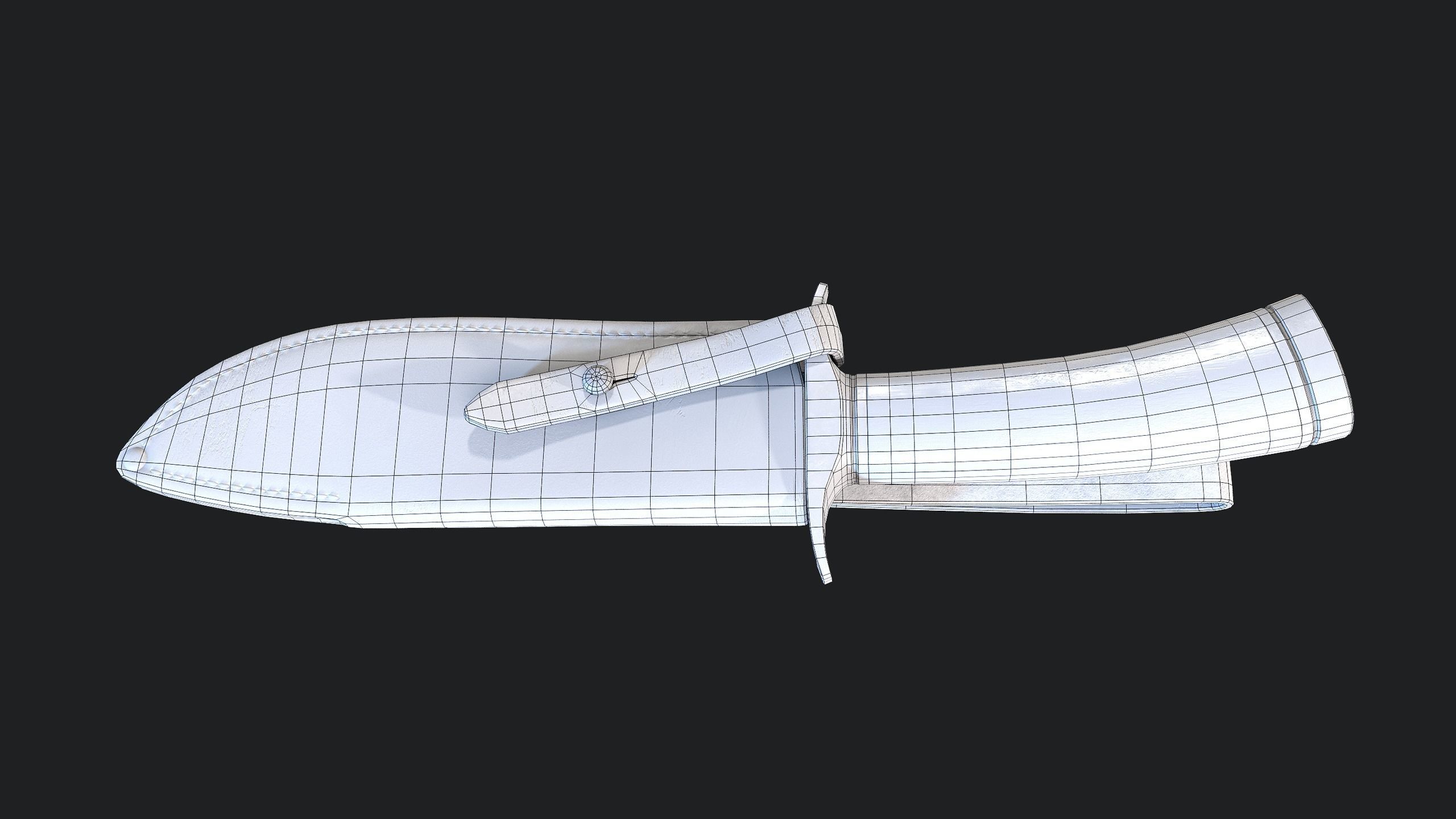 Knife with Sheath Low-poly 3D model_11